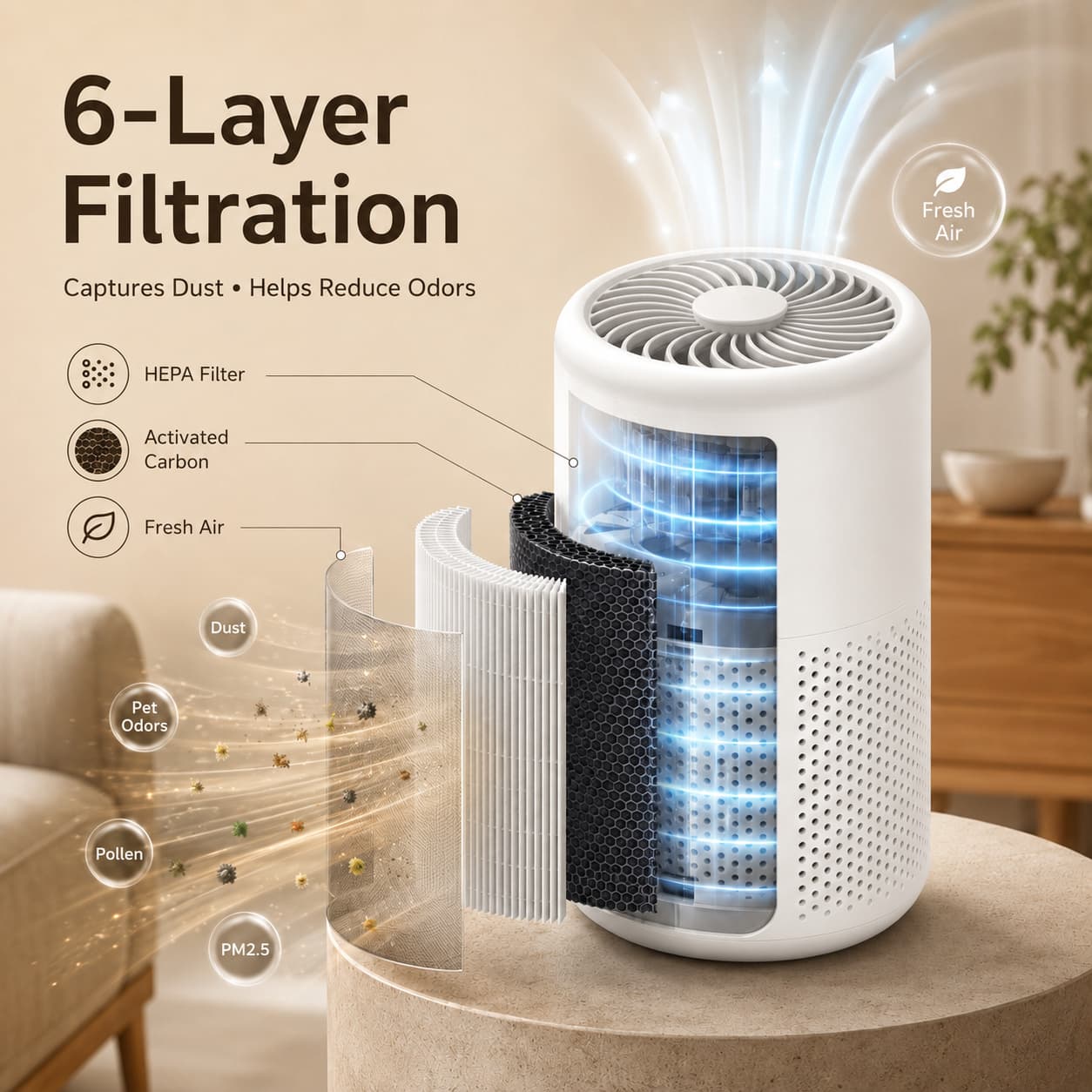 Smart Air Purifier Ultra Breathe Cleaner. Live Fresher.