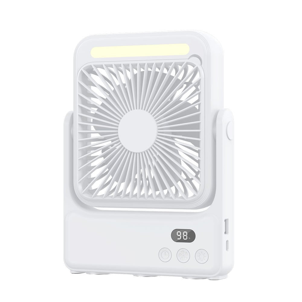 Rechargeable Magnetic Portable Fan With Light & Remote Control