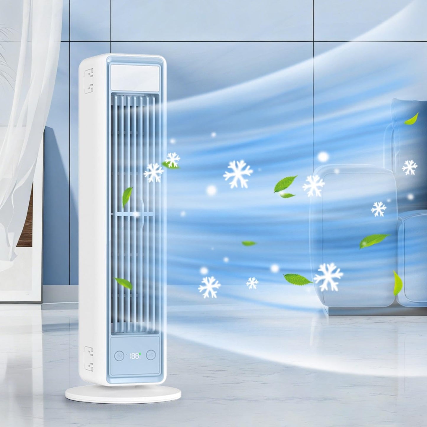 Portable Quiet Oscillating Tower Fan with Remote