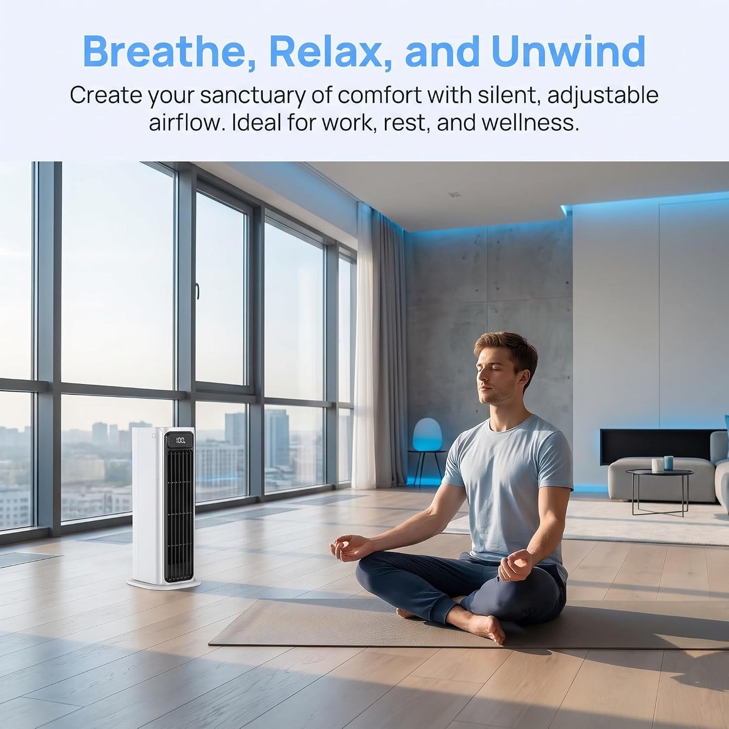 Silent Bladeless Tower Fan