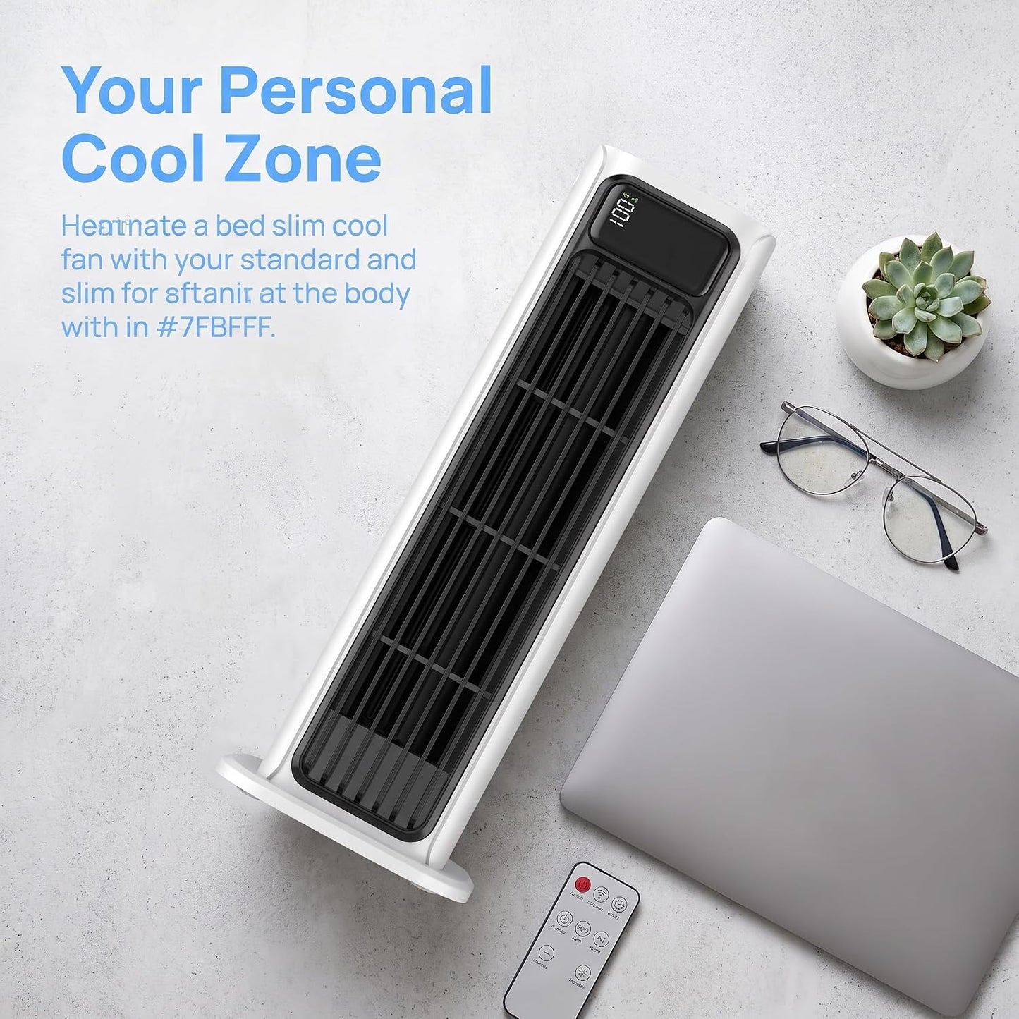 Silent Bladeless Tower Fan