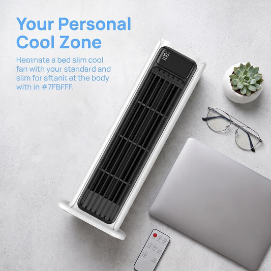 Silent Bladeless Tower Fan