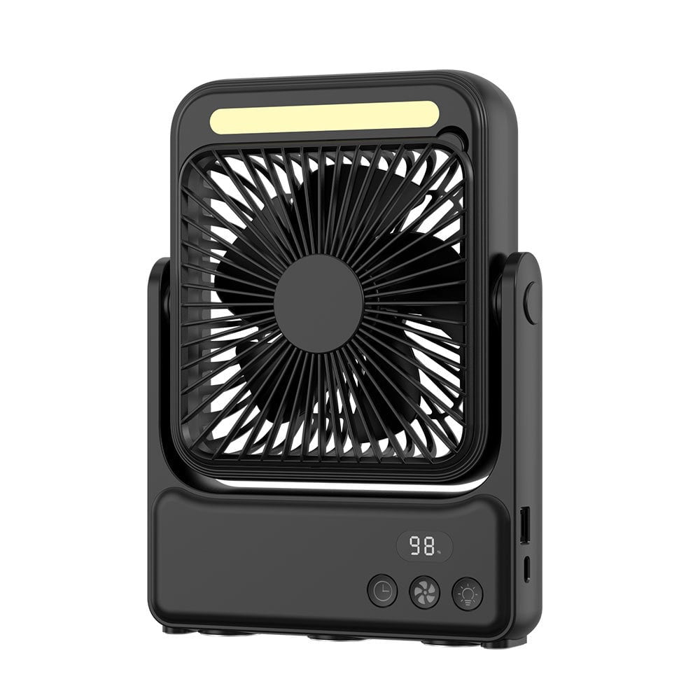 Rechargeable Magnetic Portable Fan With Light & Remote Control