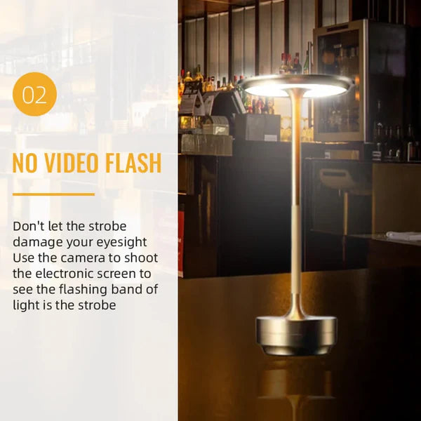 Cordless Table Lamp - Dimmable & Rechargeable Waterproof Desk Light