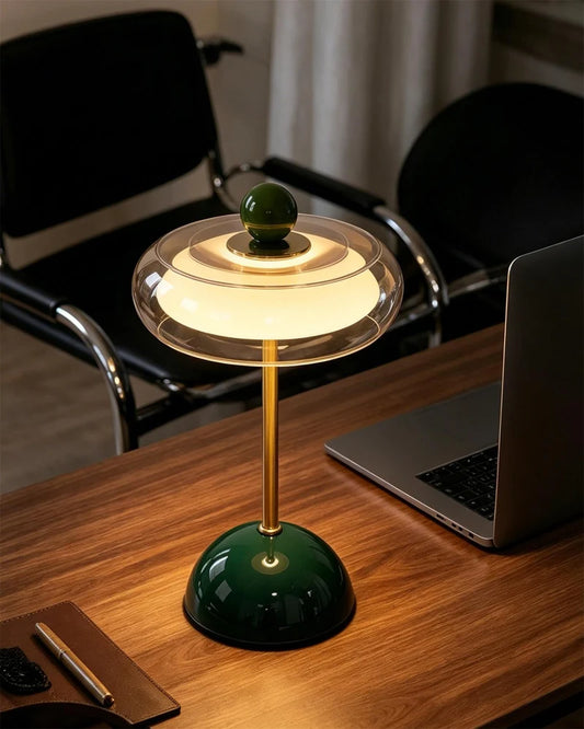 Cordless Retro Glass Table Lamp