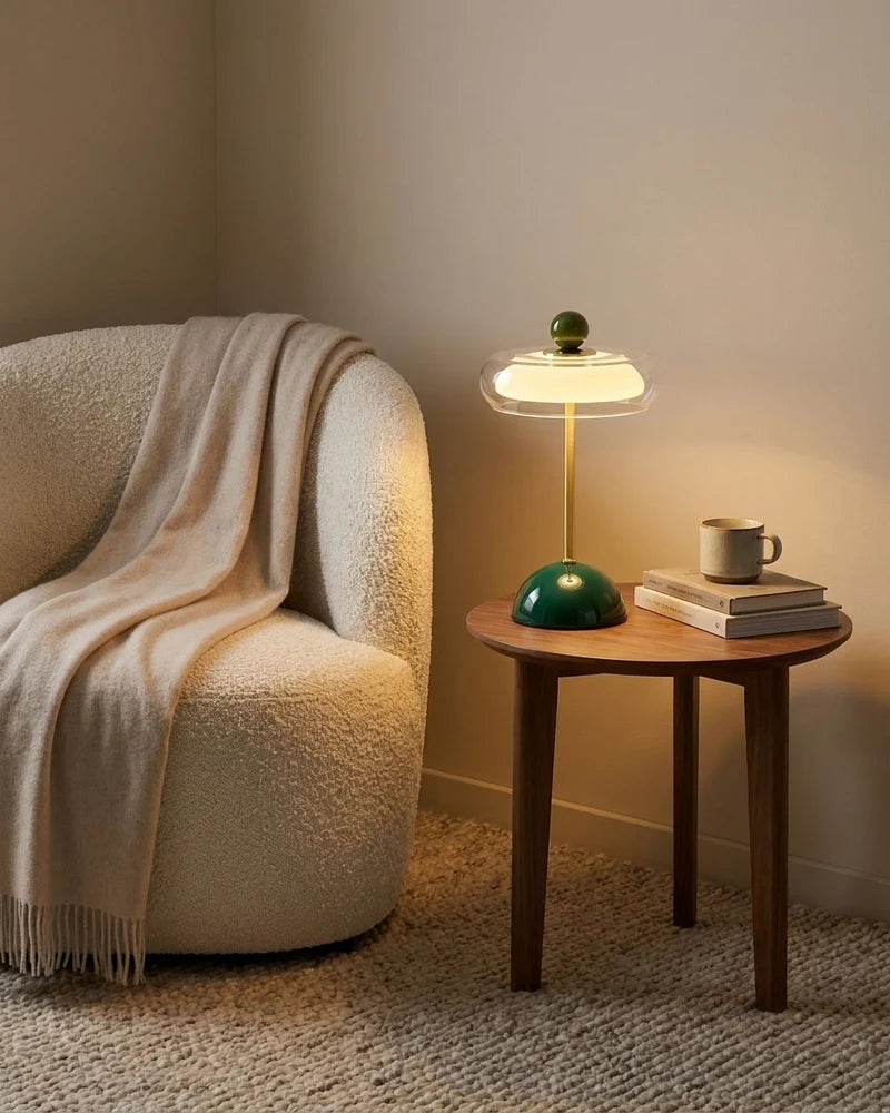 Cordless Retro Glass Table Lamp