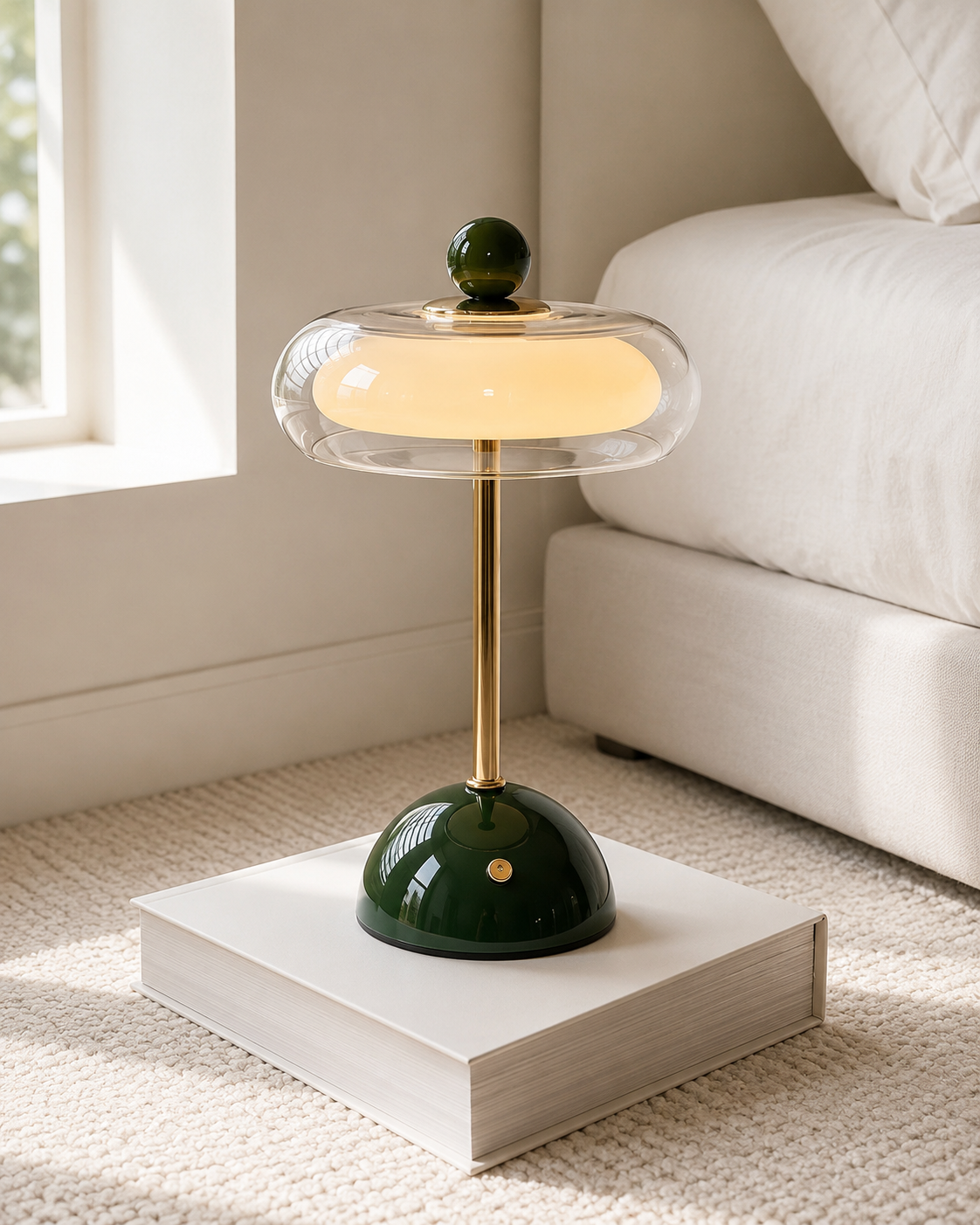 Cordless Retro Glass Table Lamp