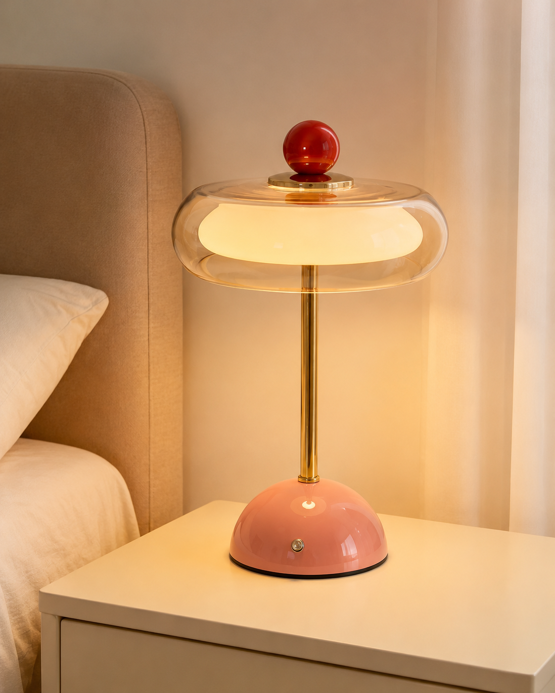 Cordless Retro Glass Table Lamp