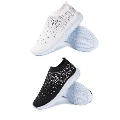 Women's Crystal Breathable Slip-On Walking Shoes