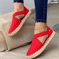 Flat Straw Braid Elastic Strap Casual Shoes