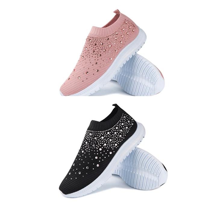 Women's Crystal Breathable Slip-On Walking Shoes