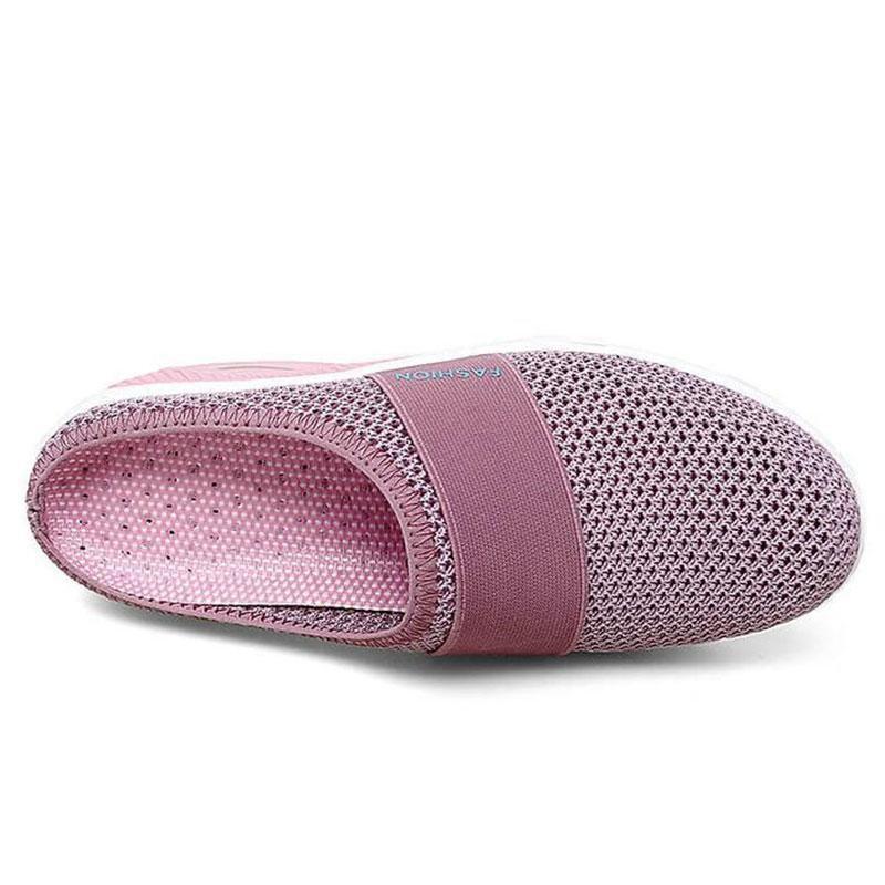 Women Daily Fly Knit Fabric Summer Air Cushion Mule Slippers